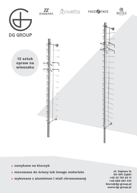 Ekspozytor naścienny na 12 szt.
